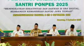 Wakil Gubernur Jawa Tengah Taj Yasin saat hadir di pelatihan sinematografi untuk santri yang digelar Badan Amil Zakat Nasional (Baznas) Jawa Tengah.
