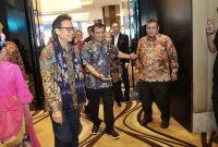 Gubernur Jawa Tengah Ahmad Luthfi saat menghadiri acara simposium ilmiah dalam rangka peringatan 100 tahun RSUP Dr Kariadi di PO Hotel, Kota Semarang, Sabtu, 13 September 2025.