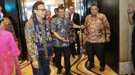 Gubernur Jawa Tengah Ahmad Luthfi saat menghadiri acara simposium ilmiah dalam rangka peringatan 100 tahun RSUP Dr Kariadi di PO Hotel, Kota Semarang, Sabtu, 13 September 2025.