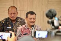 Gubernur Jateng, Ahmad Luthfi saat menghadiri acara evaluasi kinerja Industri Jasa Keuangan (IJK) Jawa Tengah Semester I di Hotel Gumaya, Kota Semarang, Selasa, 16 September 2025.
