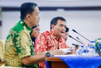 Gubernur Jateng, Ahmad Luthfi saat Rapat Koordinasi Percepatan Program Fasilitas Likuiditas Pembiayaan Perumahan (FLPP) digelar di Gedung Gradhika Bhakti Praja, Kamis 25 September 2025. 