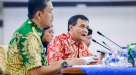 Gubernur Jateng, Ahmad Luthfi saat Rapat Koordinasi Percepatan Program Fasilitas Likuiditas Pembiayaan Perumahan (FLPP) digelar di Gedung Gradhika Bhakti Praja, Kamis 25 September 2025. 